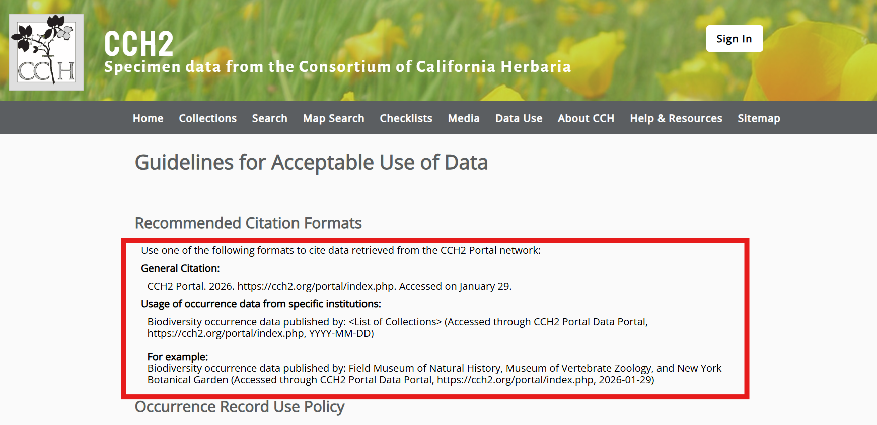 Sample Portal Data Use Policy
