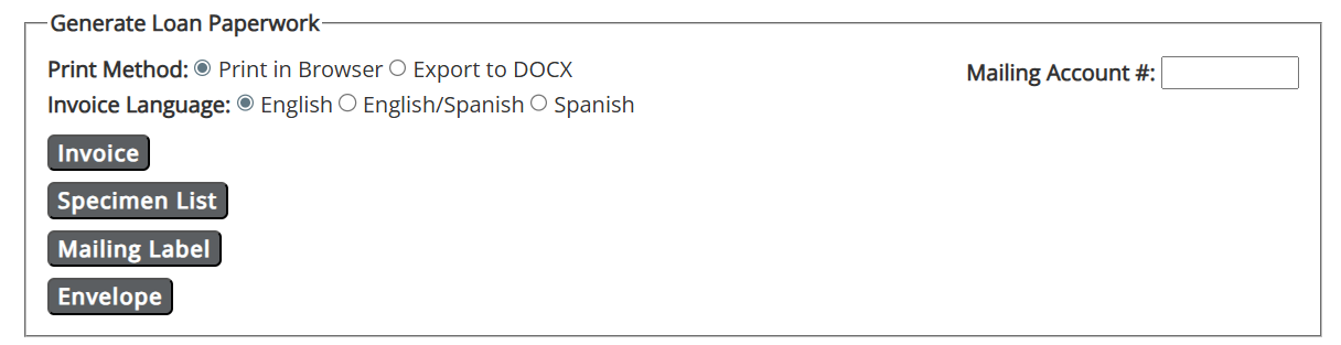 Generate Loan Paperwork