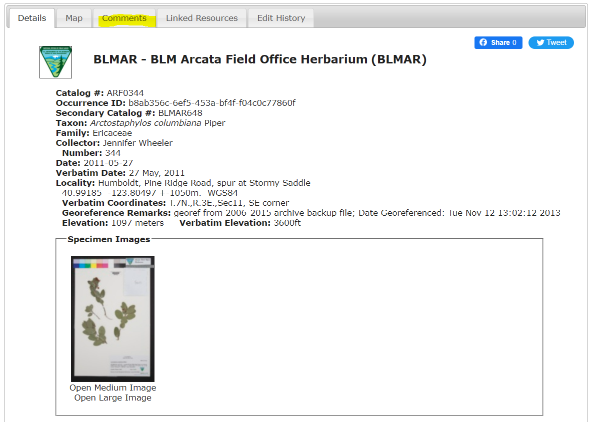 Onglet Commentaires sur l'affichage public