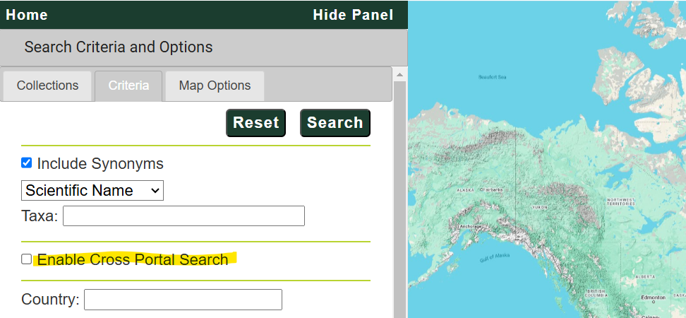 Case à cocher de recherche inter-portails
