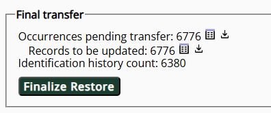 Écran de transfert final