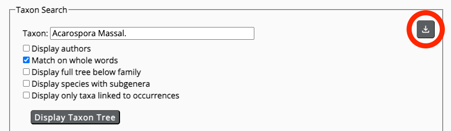 Téléchargement de la taxonomie